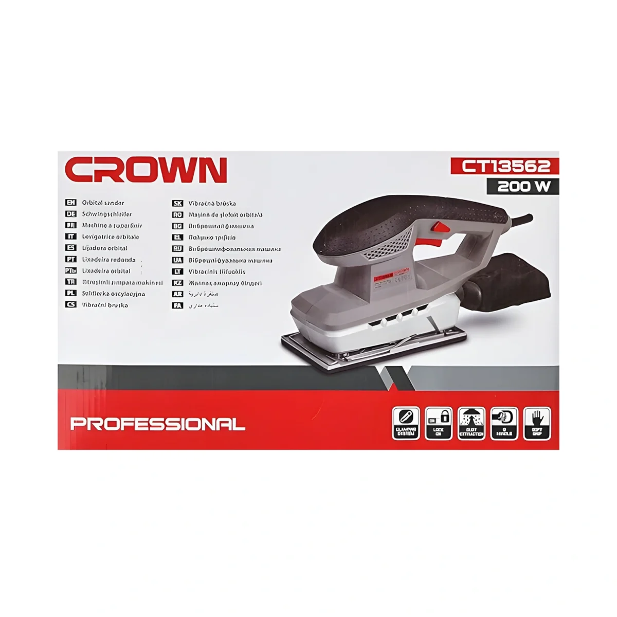 ⁦صنفره هزاز كراون 90 مم 230 مم 200 وات⁩ - الصورة ⁦4⁩