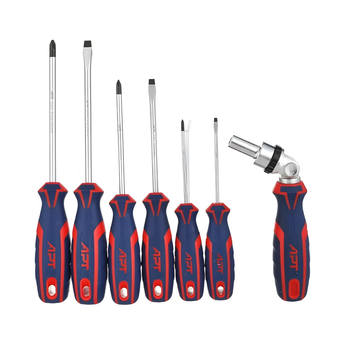 ⁦طقم مفكات + مفك راس مفصلية + سنون +لقم مكون من 51 قطعة APT⁩ - الصورة ⁦3⁩