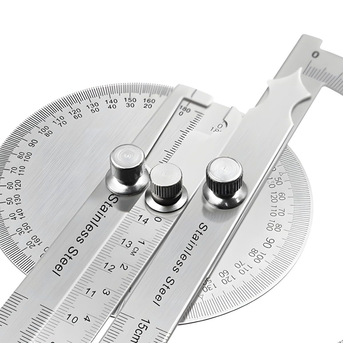 ⁦منقلة لقياس الزوايا من 0 الى 180 درجة، مصنوعة من الستانلس⁩ - الصورة ⁦1⁩
