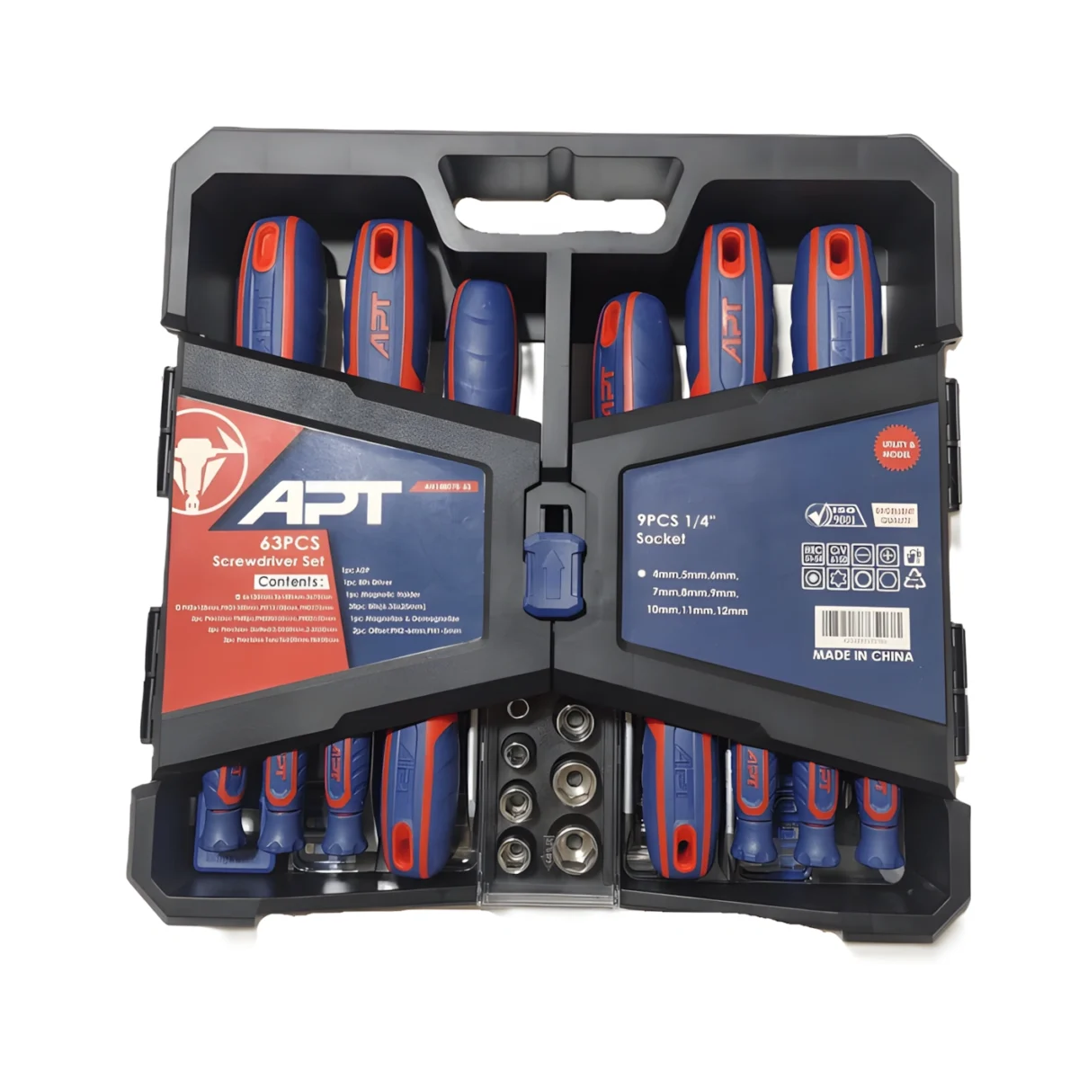 ⁦طقم ستاند مفكات 63 قطعة APT⁩ - الصورة ⁦1⁩