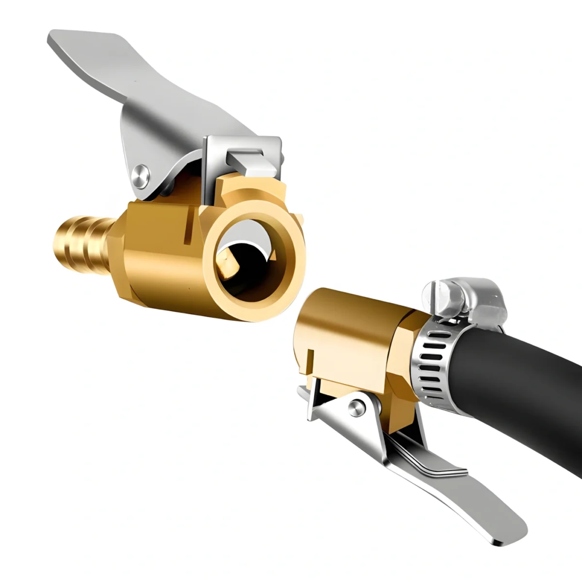 ⁦مشبك صمام منفاخ اطارات سيارات بوصلة نحاسية بالكامل من باي اول امازينج مجموعة قطعتين 14 بوصة 6 ملم⁩ - الصورة ⁦3⁩