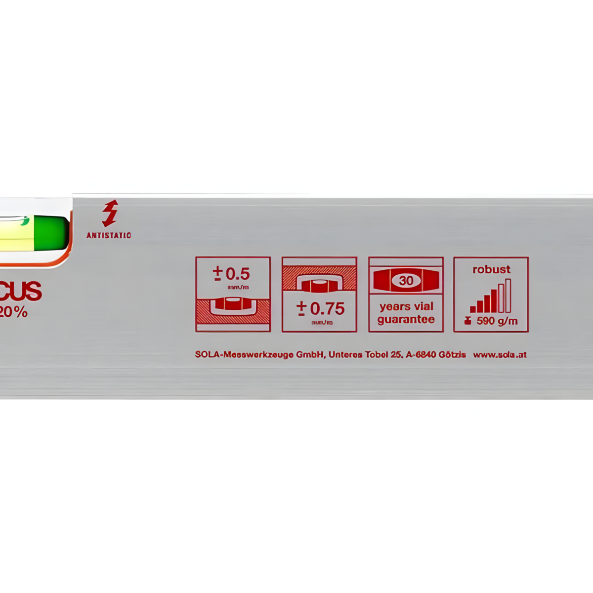 ⁦ميزان مياه AZB-40 ألومنيوم 2 عين من سولا – 40 سم⁩ - الصورة ⁦4⁩