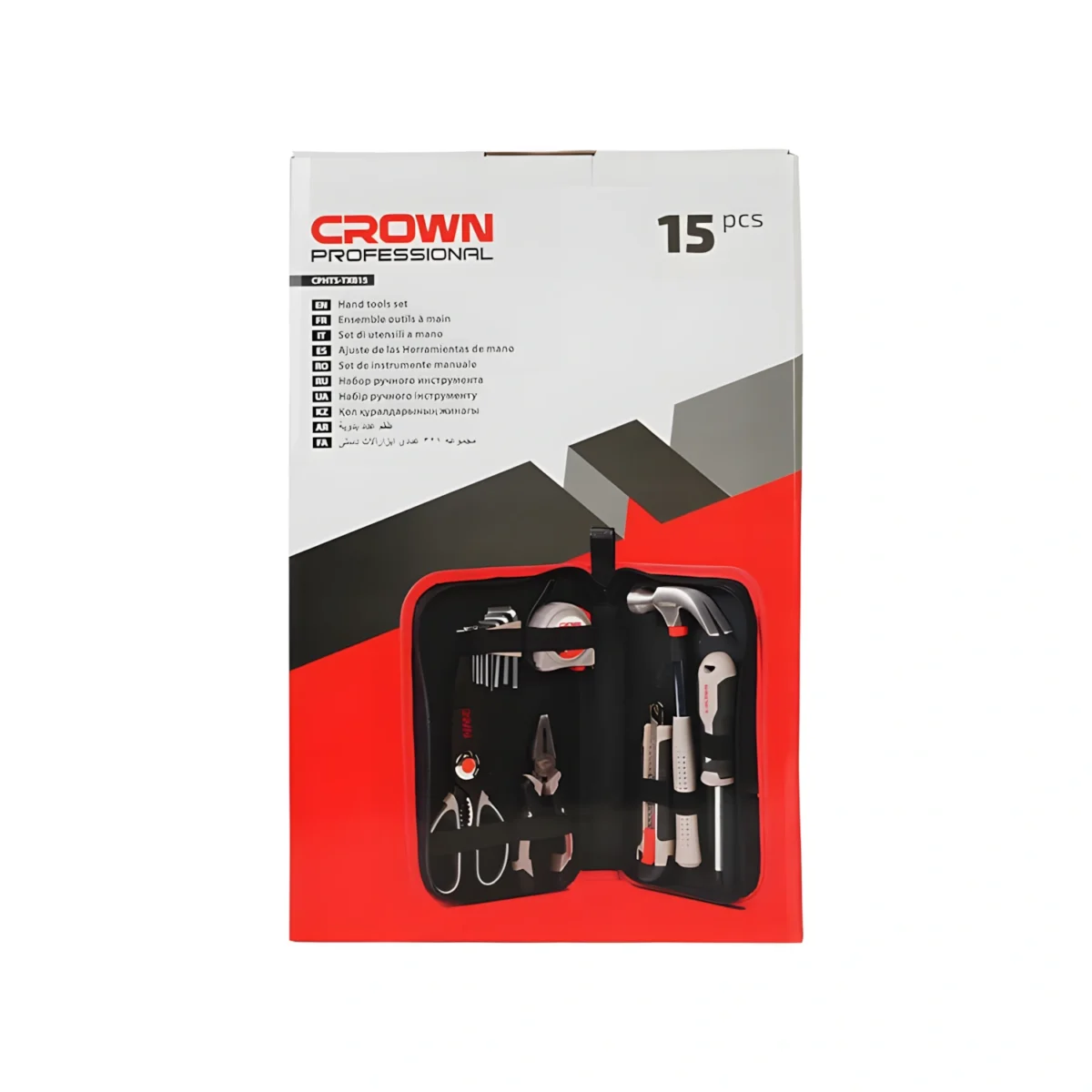 ⁦طقم عدد يدوية 15 قطعة شنطة قماش كراون CROWN CPHTS-TXB15⁩ - الصورة ⁦2⁩