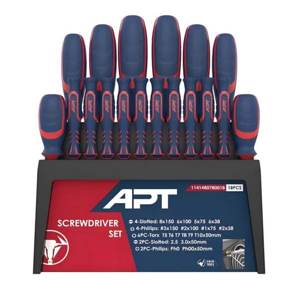 طقم ستاند مفكات 18 قطعة APT