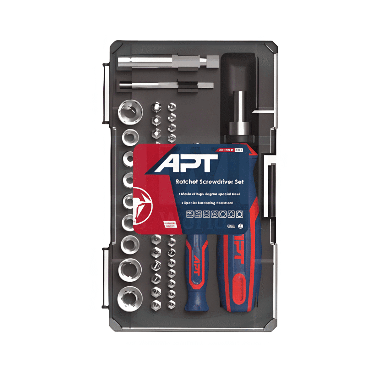 ⁦طقم مفك اليكترونى 2 يد 49 قطعة APT⁩ - الصورة ⁦1⁩