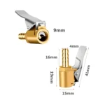 ⁦مشبك صمام منفاخ اطارات سيارات بوصلة نحاسية بالكامل من باي اول امازينج مجموعة قطعتين 14 بوصة 6 ملم⁩ - الصورة ⁦4⁩