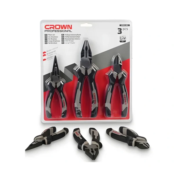 طقم بنس و قصافات 3 قطع كراون خدمة شاقة CROWN