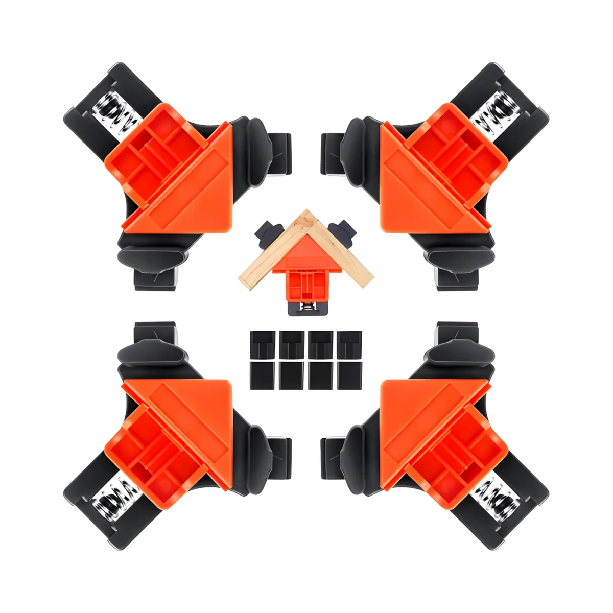 ⁦مشابك بزاوية 90 درجة لاعمال النجارة والحفر، 4 قطع⁩ - الصورة ⁦1⁩