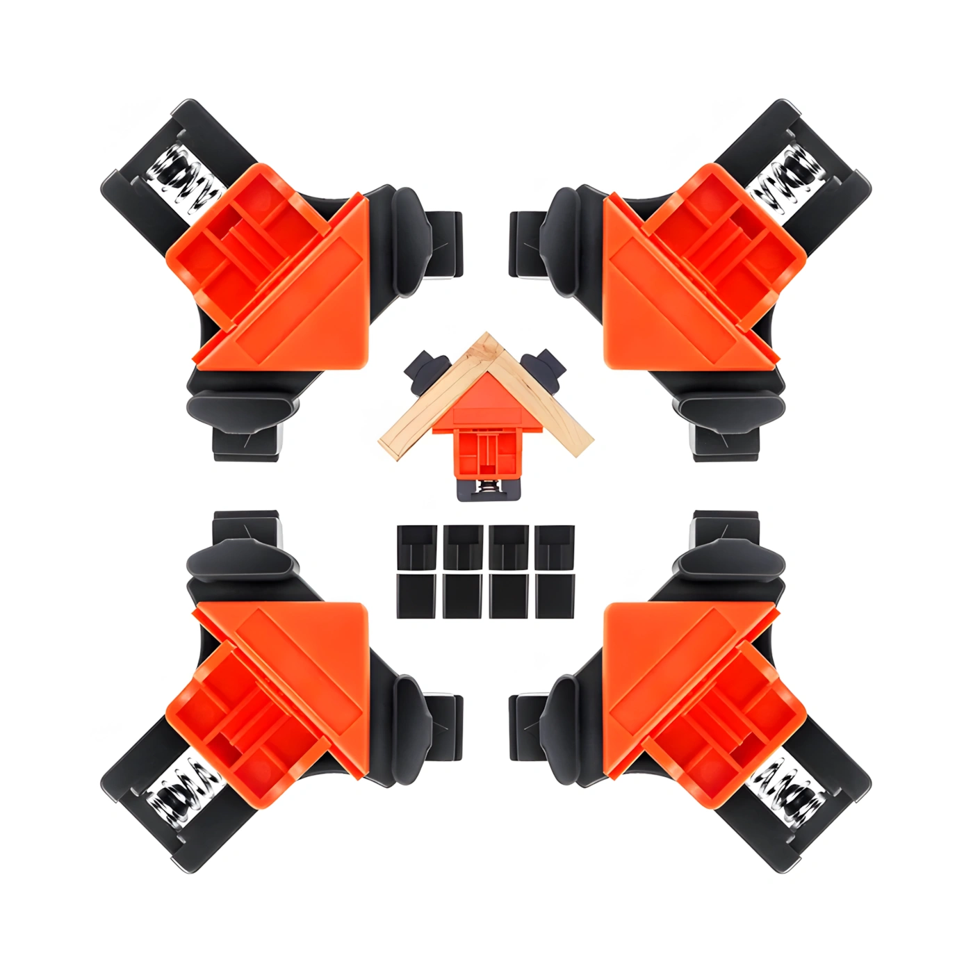 ssss مشابك بزاوية 90 درجة لاعمال النجارة والحفر، 4 قطع - الصورة 1