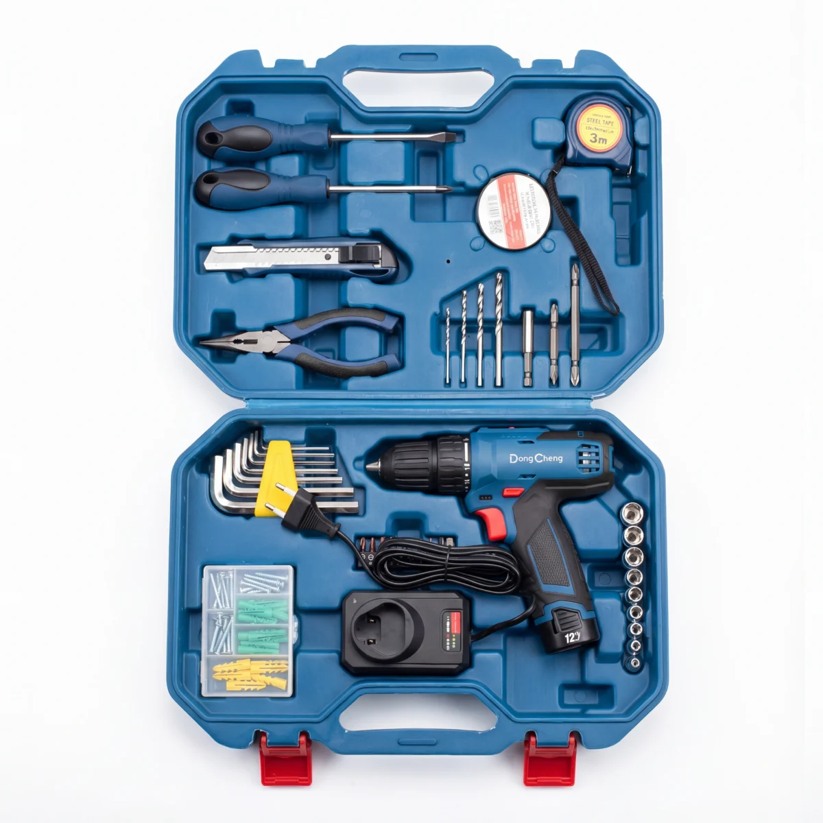 ⁦الشنطة الكومبو من دونج شونج (شنيور بطاريه ١٢ فولت ومجموعه اكسسورات)⁩ - الصورة ⁦1⁩