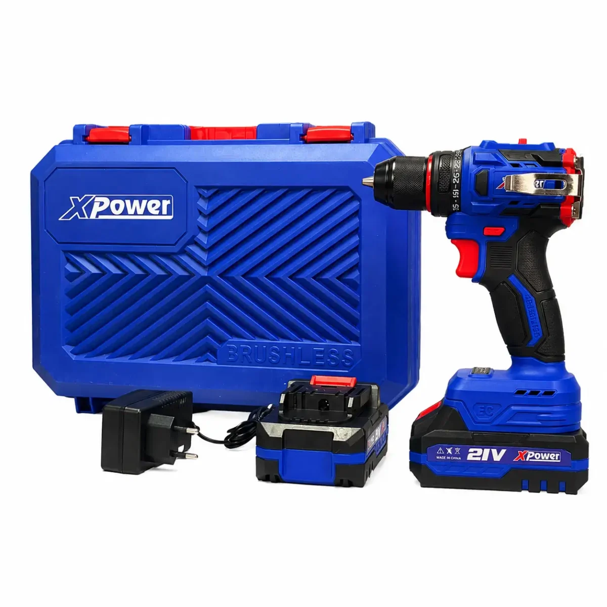 ⁦شنيور بطارية براشلس 21 فولت 55 نيوتن X-POWER⁩ - الصورة ⁦3⁩