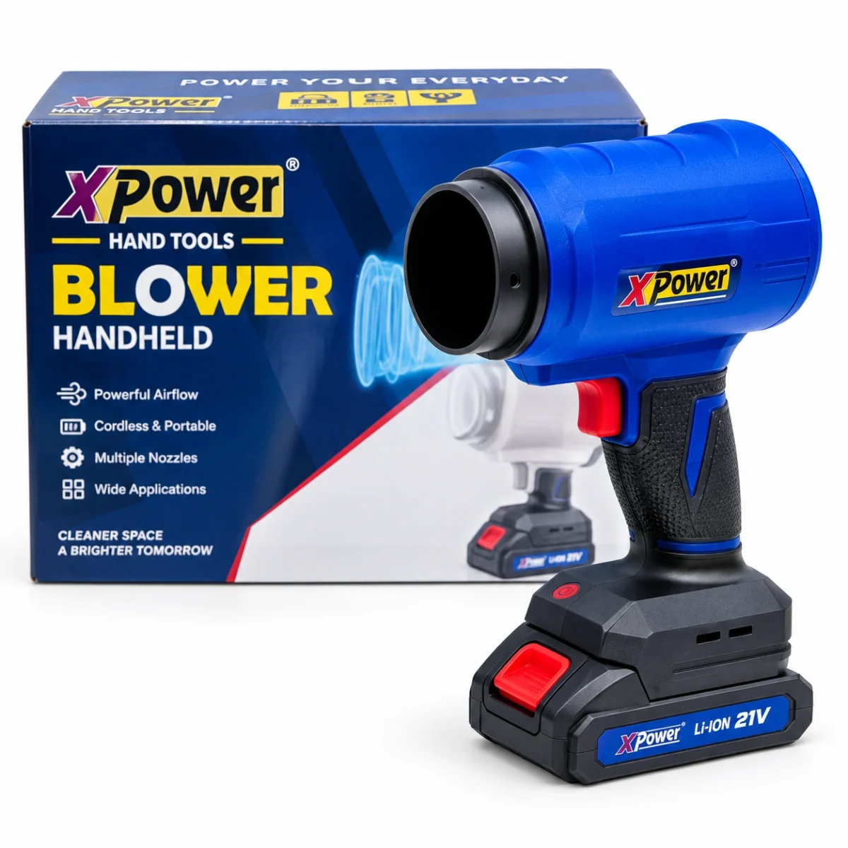 ⁦بلاور بطارية تربو كبير 21 فولت 2 بطارية XPower⁩ - الصورة ⁦2⁩